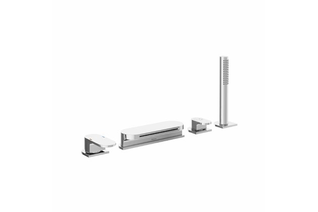 Baterie Ravak Chrome vanová, stojánková Napouštění vodopád 4-otvorová se setem, X070073