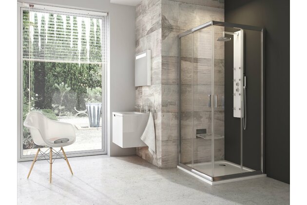 Sprchový kout Ravak Blix BLRV2 90x90 čtyřdílný rohový, lesk/transparent, 1LV70C00Z1