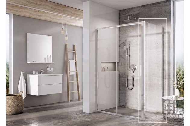Sprchový kout Ravak Blix Slim BLSDP2/BLSPS 120x80 rohový, lesk/transparent