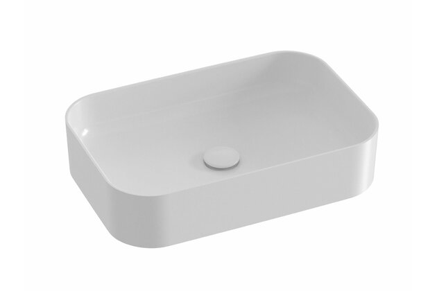 Umyvadlo Ravak Ceramic Slim R 55 na desku tenkostěnné, bez otvoru pro baterii, bez přepadu, bilé, XJX01155002