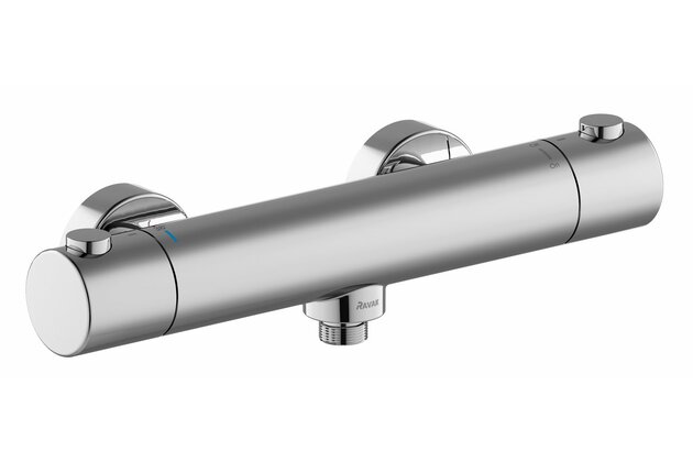 Baterie Ravak Puri sprchová, termostatická nástěnná, bez sprchového setu, chrom, X070116