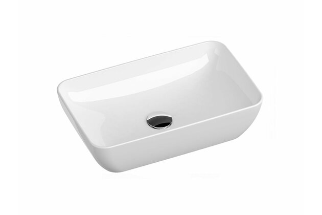 Umyvadlo Ravak Uni Slim R 50 na desku tenkostěnné, bez otovoru pro baterii, bez přepadu, bílá, XJX01150001