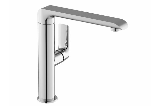 Baterie Ravak Flat umyvadlová, stojánková 262 mm s otočným ramínkem, bez výpusti, X070125