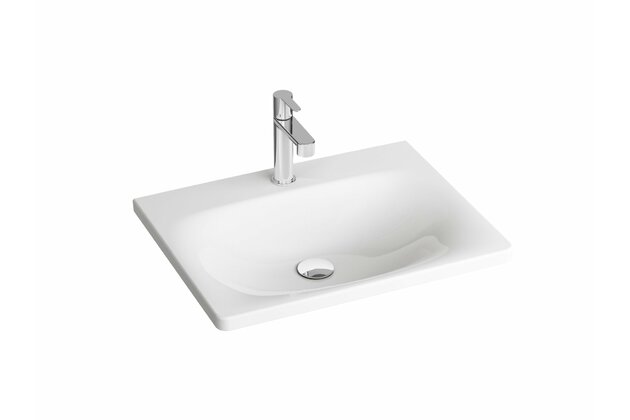 Umyvadlo Ravak Balance 50 nábytkové, s otvorem pro baterii, bez přepadu, bílá, XJX01250000