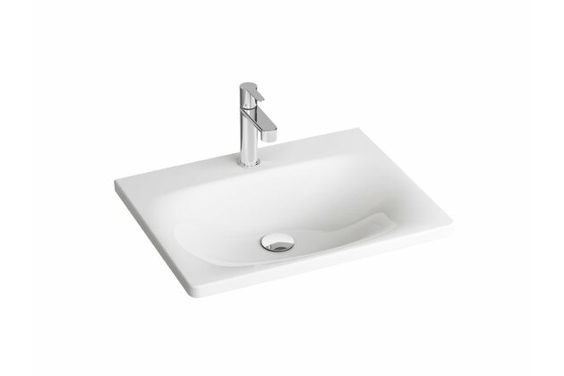 Umyvadlo Ravak Balance 60 nábytkové, s otvorem pro baterii, bez přepadu, bílá, XJX01260000