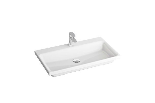 Umyvadlo Ravak Comfort 80 nábytkové, s otvorem pro baterii, bez přepadu, bílá, XJX01280001