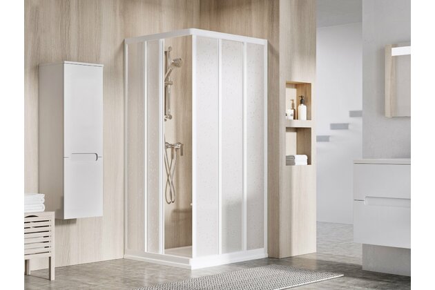 Sprchový kout Ravak Supernova ASRV3/ASRV3 90x90x198 rohový, bílá/pearl