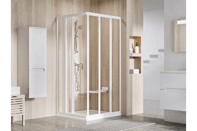 Sprchový kout Ravak Supernova ASRV3/ASRV3 75x90x198 rohový, bílá/transparent