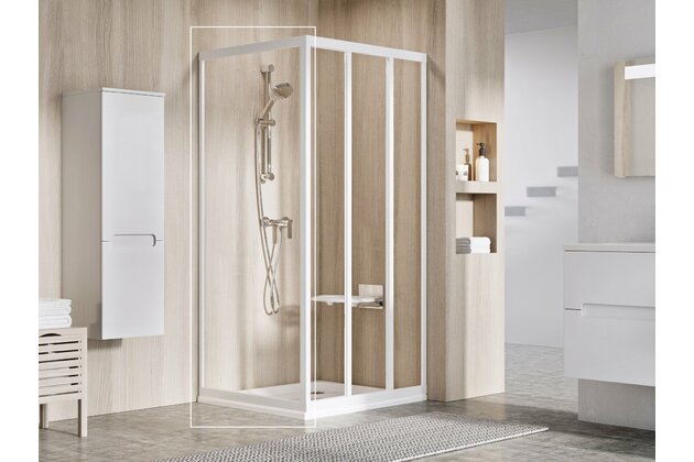 Pevná stěna Ravak Supernova APSS 90 198 jednodílná, bílá/transparent, 940701R2Z1