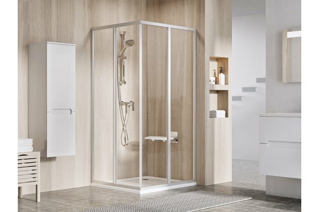 Sprchový kout Ravak Supernova SRV2 S 100x195 1/2 rohový, satin/transparent, 14VA0UO2Z1