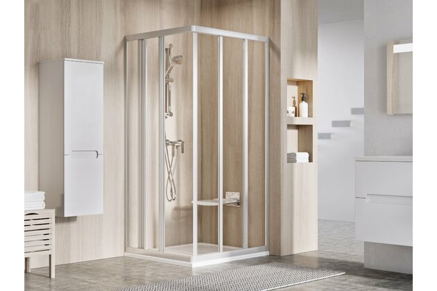 Sprchový kout Ravak Supernova ASRV3 80x198 1/2 rohový, satin/transparent, 15V40UR2Z1