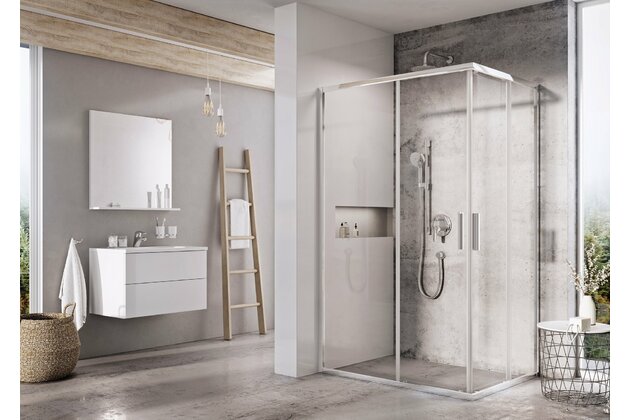 Sprchový kout Ravak Blix Slim BLSRV2K/BLSRV2K 80x80 rohový, lesk/transparent