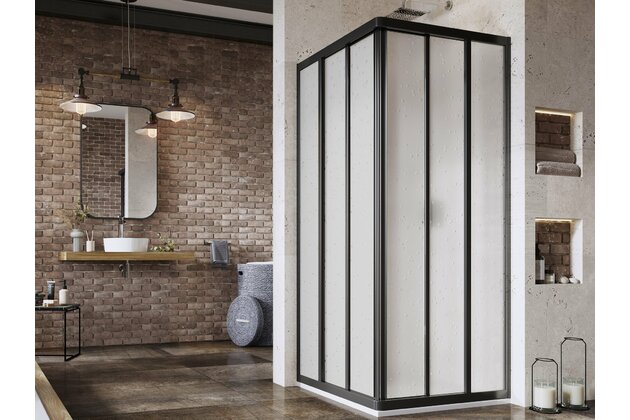 Sprchový kout Ravak Supernova ASRV3/ASRV3 75x75x198 rohový, černá/pearl