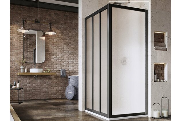 Pevná stěna Ravak Supernova APSS 90 198 jednodílná, černá/grape, 940703R2ZG