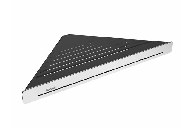 Polička Ravak Slim C rovná, černá/chrom, X07P576