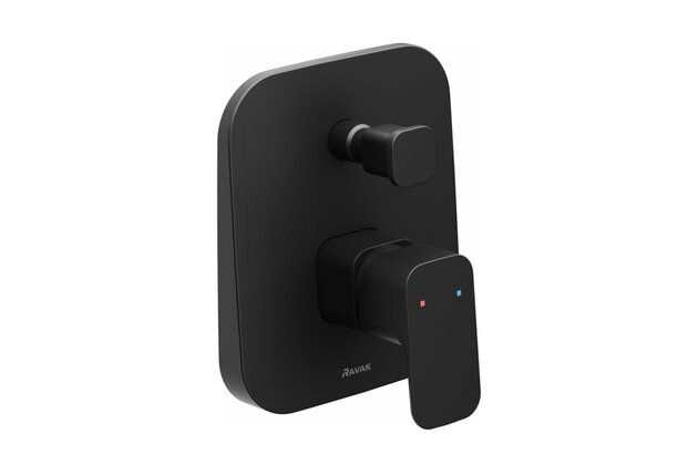 Baterie Ravak 10° Free vanová sprchová podomítková 2-cestná, s tělesem, černá, X070156