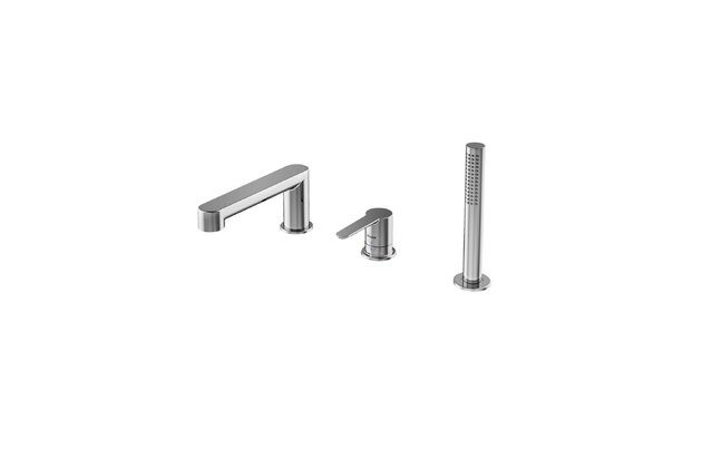 Baterie Ravak Puri vanová, stojánková 3-otvorová, se sprchovým setem, chrom, X070142