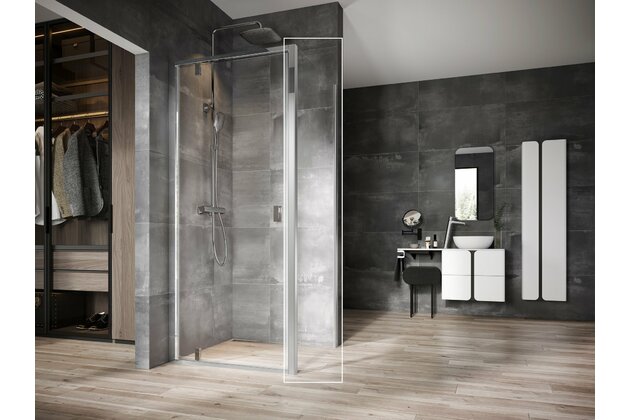 Pevná stěna Ravak Nexty NPSS 80, lesk/transparent, 90O40C00Z1