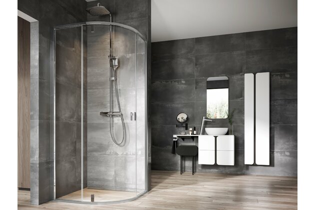 Sprchový kout Ravak Nexty NSKK3 80x80 třídílný čtvrtkruhový, lesk/transparent, 3O644C00Z1