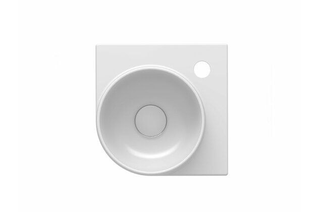 Umývátko Ravak Yard 28 C rohové tenkostěnné na konzoli, s otvorem pro baterii, bez přepadu, XJX01228000