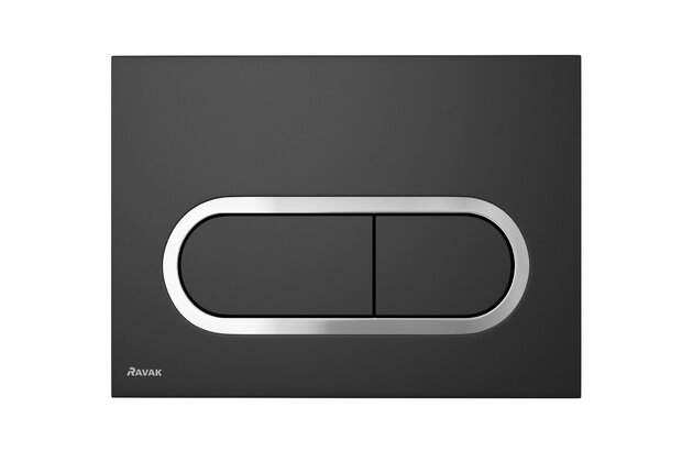 WC tlačítko Ravak Chrome, černé, X01797