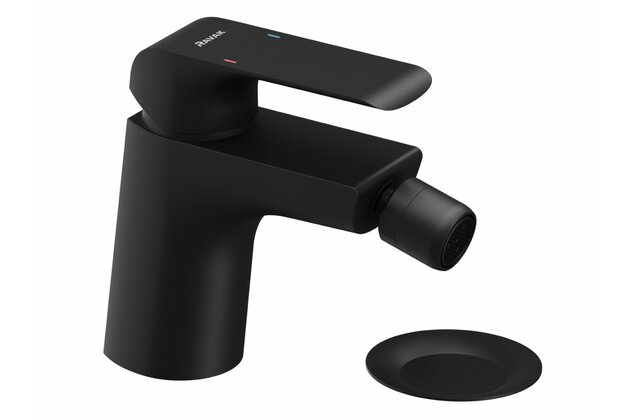 Baterie Ravak Flat bidetová, stojánková 121 mm s výpustí ClickClack, černá, X070178