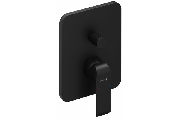 Baterie Ravak Flat vanová sprchová podomítková 2-cestná, bez tělesa, černá, X070179