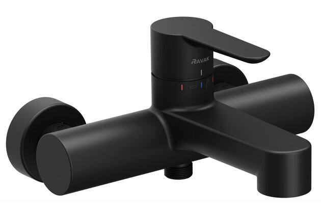 Baterie Ravak Puri vanová nástěnná, bez sprchového setu, černá, X070185