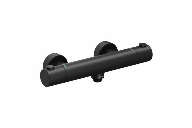 Baterie Ravak Puri sprchová, termostatická nástěnná, bez sprchového setu, černá, X070188