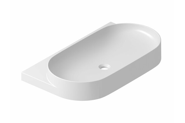Umyvadlo Ravak Yard 80 tenkostěnné na konzoli, bez otvoru pro baterii, bez přepadu, bílá, XJX01080000