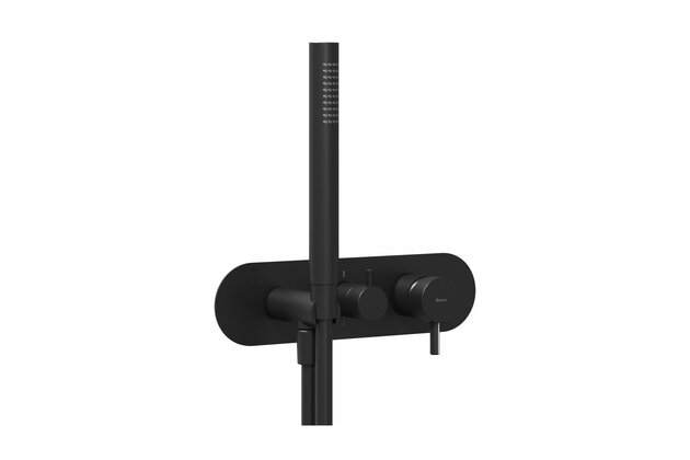 Baterie Ravak Espirit ES 065.00 RB D podomítková 2-cestná, bez tělesa, se sprchovým setem, černá mat, X070287