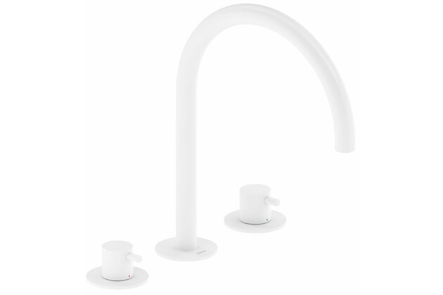 Baterie Ravak Espirit ES 018.00 umyvadlová, stojánková 3-otvorová 270 mm, bez výpusti, bílá mat, X070238