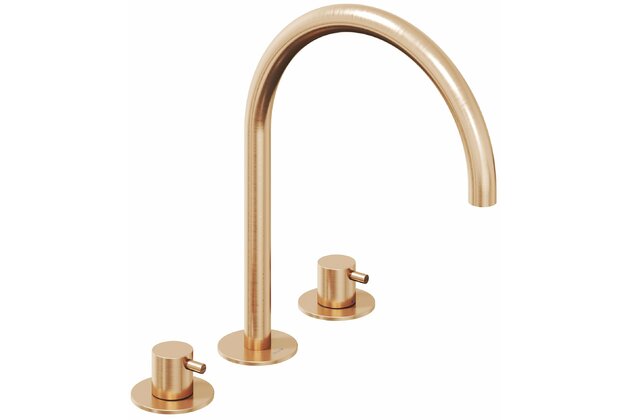 Baterie Ravak Espirit ES 018.00 umyvadlová, stojánková 3-otvorová 270 mm, bez výpusti, růžové zlato, X070349