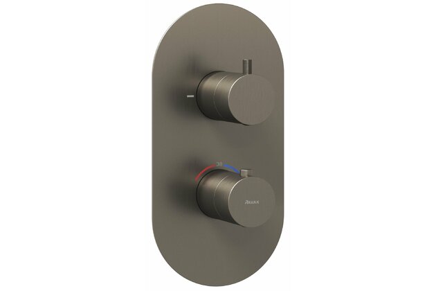 Baterie Ravak Espirit ES 063.00 podomítková, termostatická 2-cestná, bez tělesa, grafit, X070323