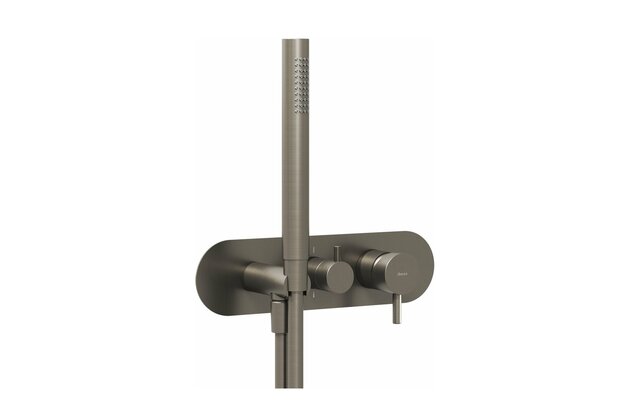 Baterie Ravak Espirit ES 065.00 RB D podomítková 2-cestná, bez tělesa, se sprchovým setem, grafit, X070324