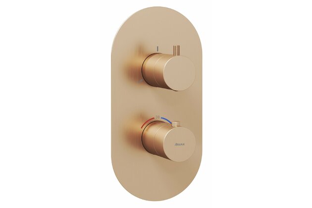 Baterie Ravak Espirit ES 067.00 podomítková, termostatická 3-cestná, bez tělesa, růžové zlato, X070363