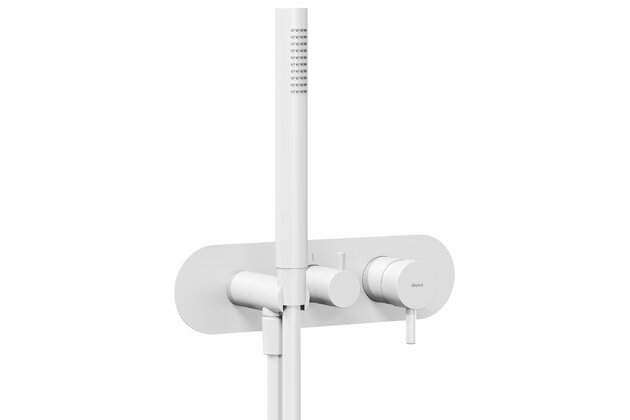 Baterie Ravak Espirit ES 068.00 RB D podomítková 3-cestná, bez tělesa, se sprchovým setem, bílá mat, X070245