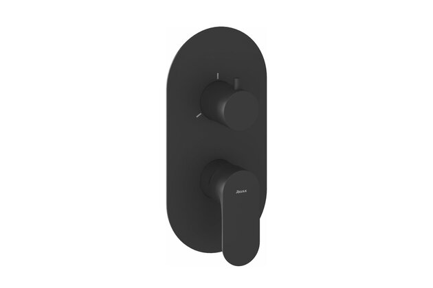 Baterie Ravak Eleganta EL 068.00 RB F podomítková 3-cestná, bez tělesa, černá mat, X070297