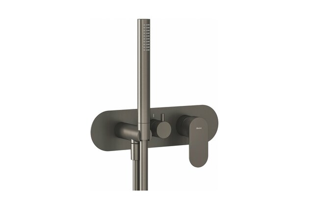 Baterie Ravak Eleganta EL 068.00 RB D podomítková 3-cestná, bez tělesa, se sprchovým setem, grafit, X070333