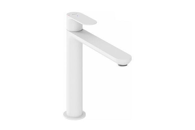 Baterie Ravak Eleganta EL014.00 umyvadlová, stojánková 220 mm s funkcí BeCool, bez výpusti, bílá mat, X070415