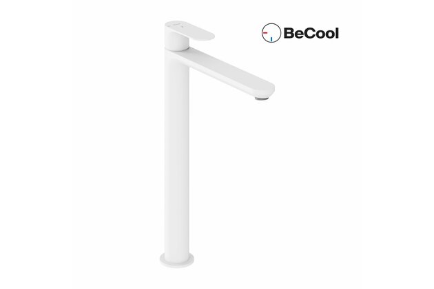 Baterie Ravak Eleganta EL015.00 umyvadlová, stojánková 335 mm s funkcí BeCool, bez výpusti, bílá mat, X070420