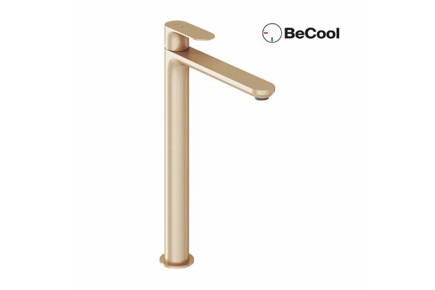 Baterie Ravak Eleganta EL015.00 umyvadlová, stojánková 335 mm s funkcí BeCool, bez výpusti, růžové zlato, X070423