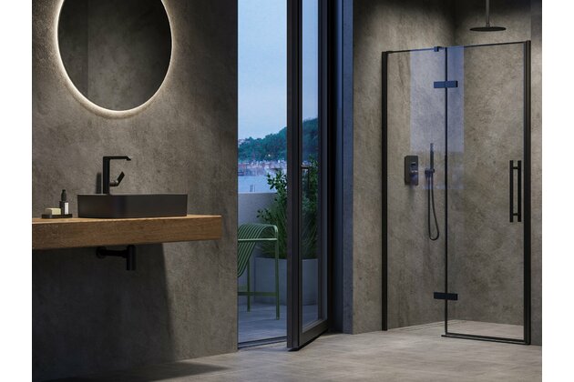 Sprchový kout Ravak Cool! COSD2/COPS 110x90 rohový, černá/transparent