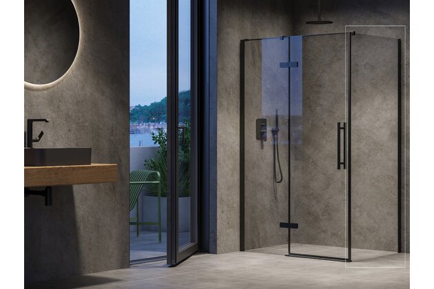 Sprchový kout Ravak Cool! COSD2/COPS 120x90 rohový, černá/transparent