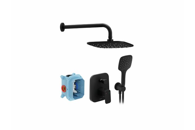 Sprchová souprava Ravak 10° Free podomítková sedmidílná, černá, X07S013