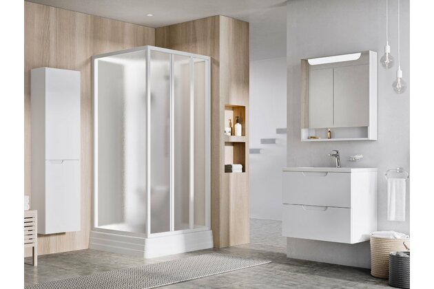 Sprchový box Ravak Supernova ASBP3 90x90 s pevnou stěnou rohový, bílá/frape, 83677112ZG
