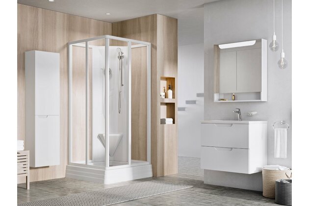 Sprchový box Ravak Supernova ASBRV2 80x80 čtyřdílný rohový, bílá/transparent, 82644112Z1