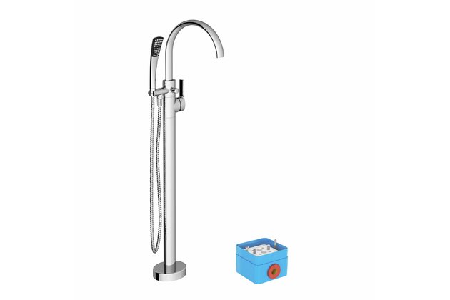 Baterie do podlahy Ravak Freedom vanová do podlahy, bez tělesa, se sprchovým setem, chrom, X070424