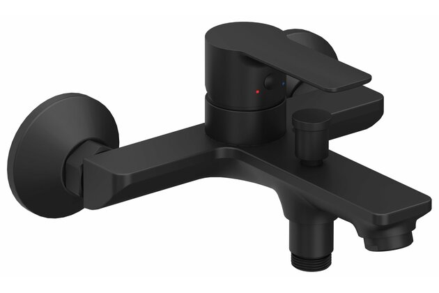 Baterie Ravak Solar vanová nástěnná, bez sprchového setu, černá, X070491