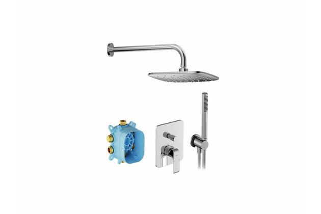 Sprchová souprava Ravak Flat podomítková sedmidílná, chrom, X07S070